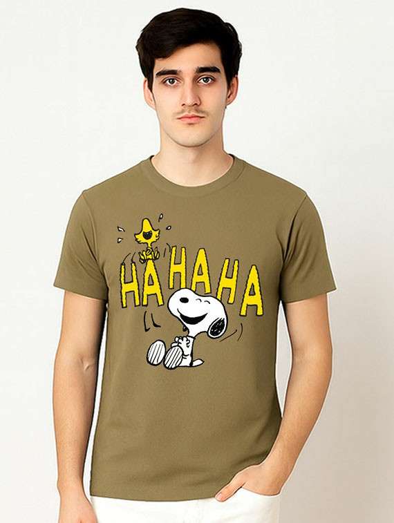 men front print short sleeve regular fit t-shirt