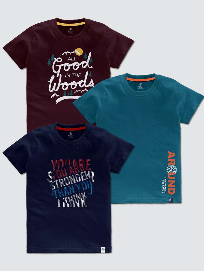 boys pack of 3 printed short sleeve t-shirt