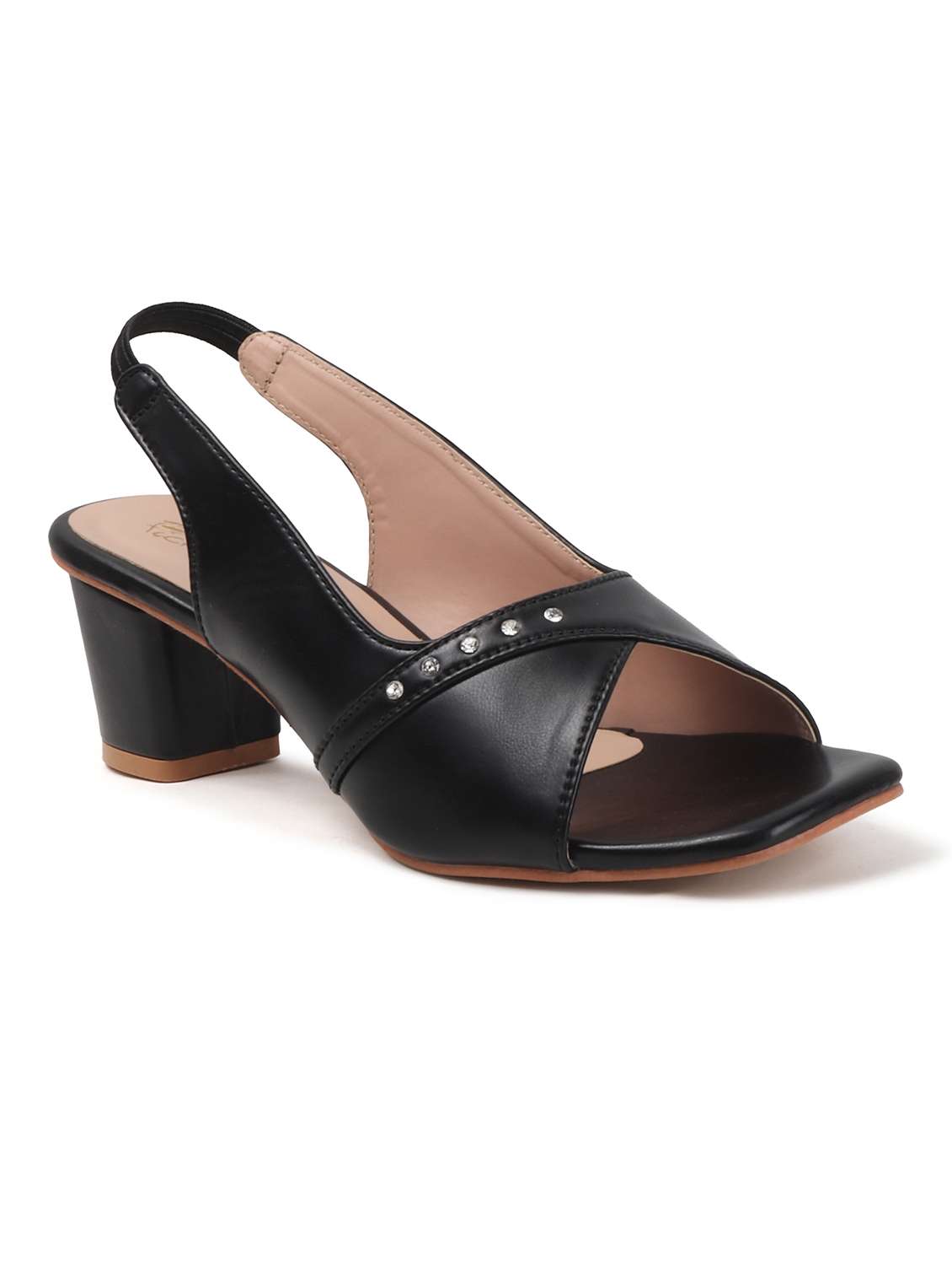 women solid back strap block heel sandal - 22285345 -  Standard Image - 3