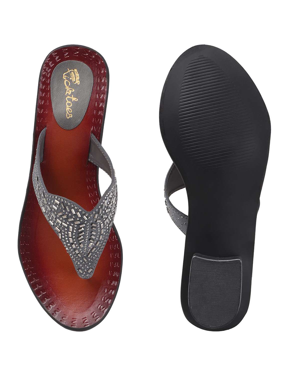 women embellished slip on sandal - 22285349 -  Standard Image - 5