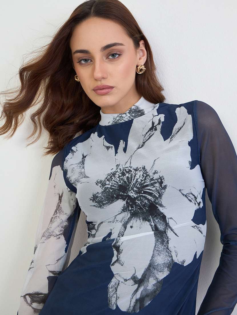 women floral print long sleeve a-line dress - 22285428 -  Standard Image - 3