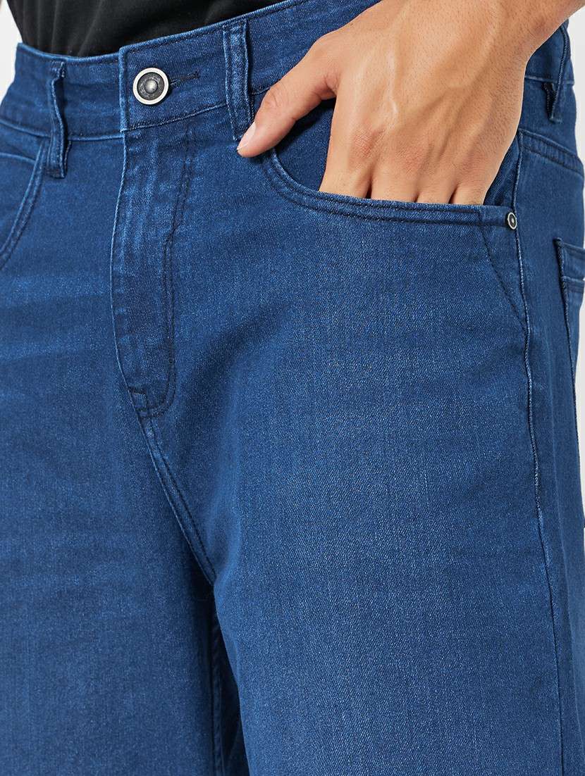 men plain mid rise full length relaxed fit jeans - 22285483 -  Standard Image - 3