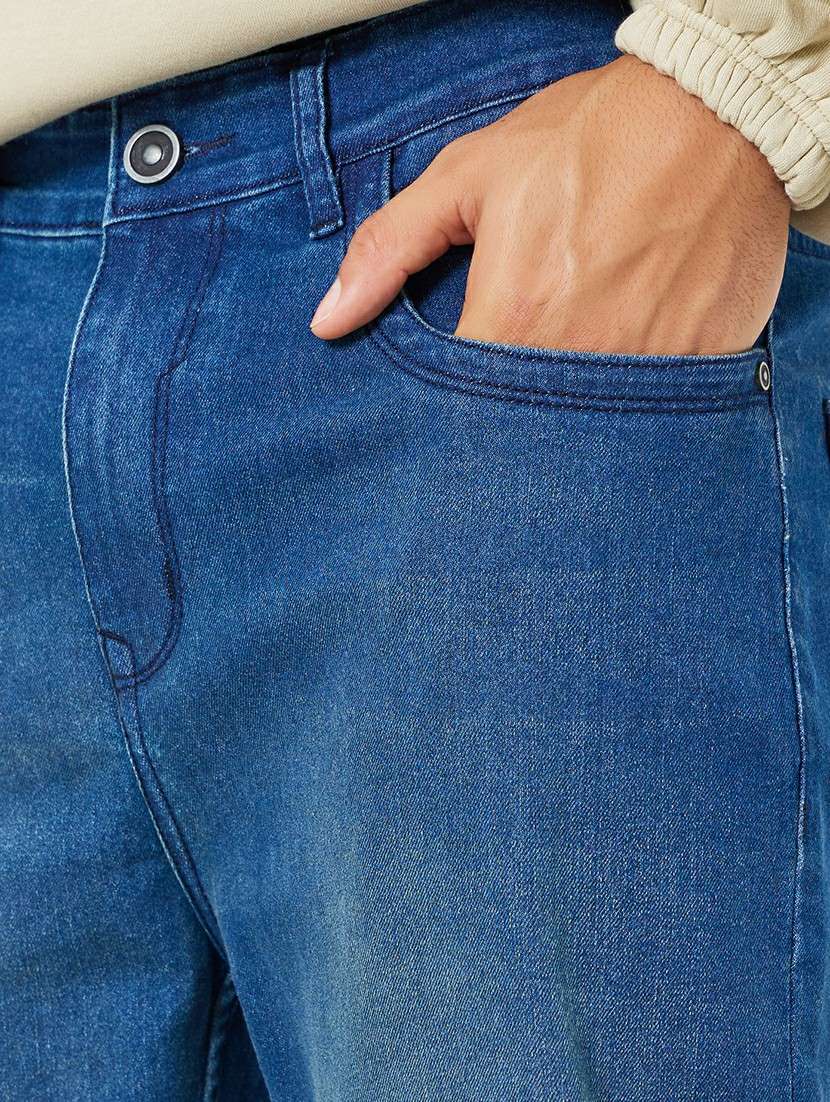 men washed mid rise straight fit jeans - 22285486 -  Standard Image - 3