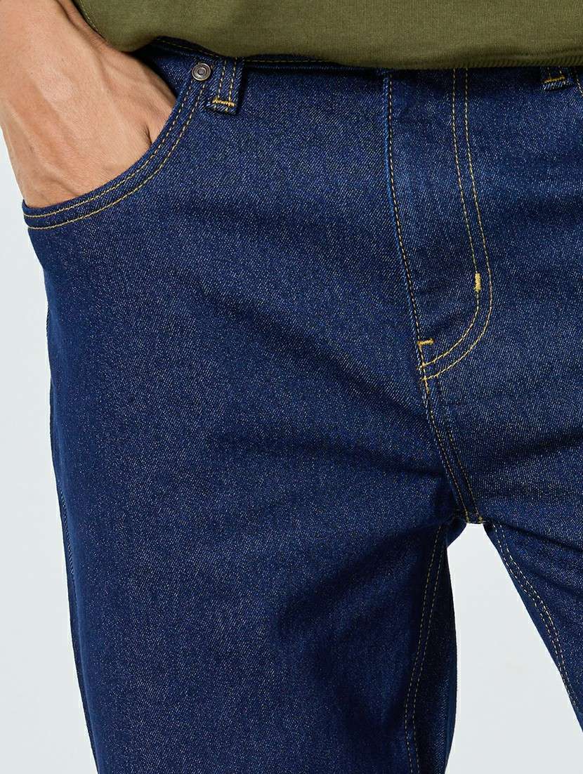 men plain mid rise full length straight fit jeans - 22285489 -  Standard Image - 3