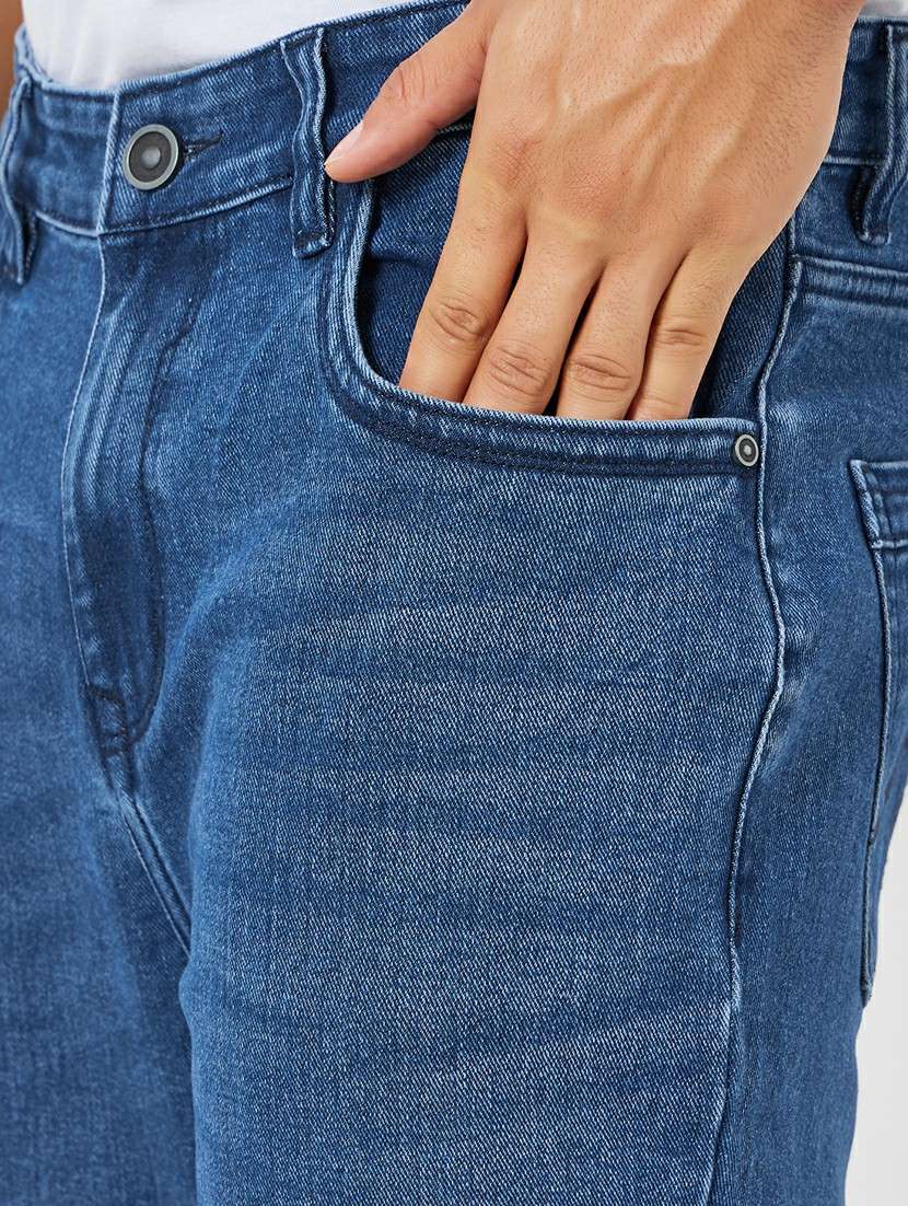 men plain mid rise full length straight fit jeans - 22285490 -  Standard Image - 3