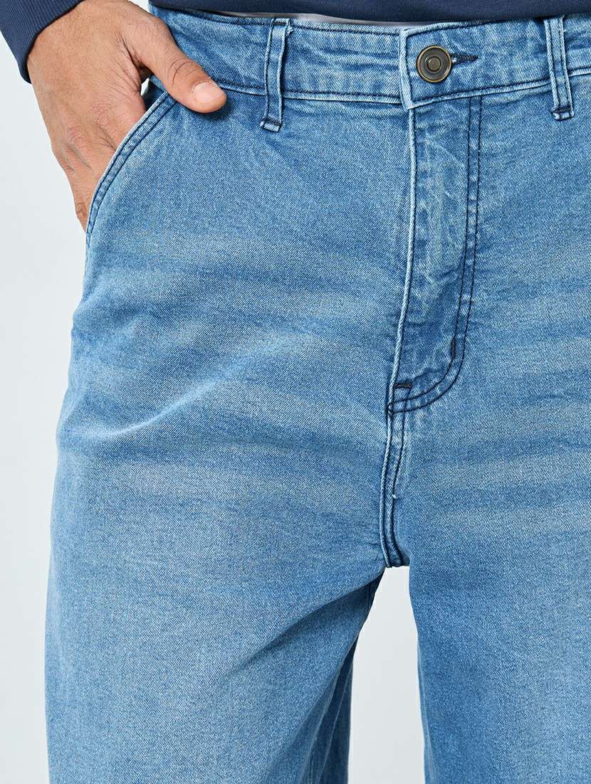 men washed mid rise full length baggy jeans - 22285491 -  Standard Image - 3