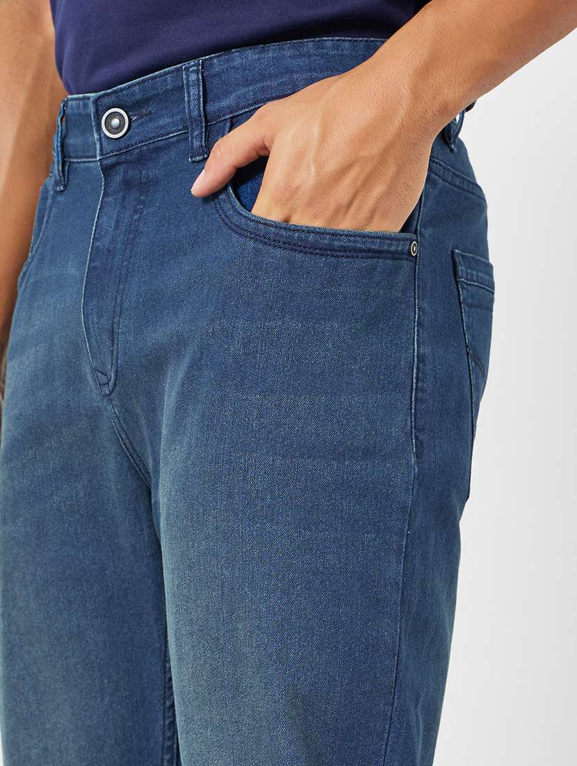 men washed mid rise full length straight fit jeans - 22285499 -  Standard Image - 3