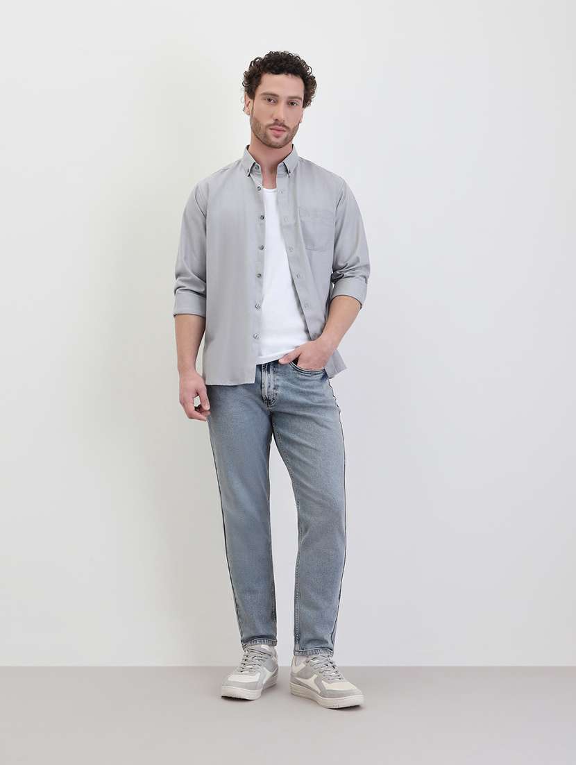 men solid long sleeve regualr fit casual shirt - 22285504 -  Standard Image - 3