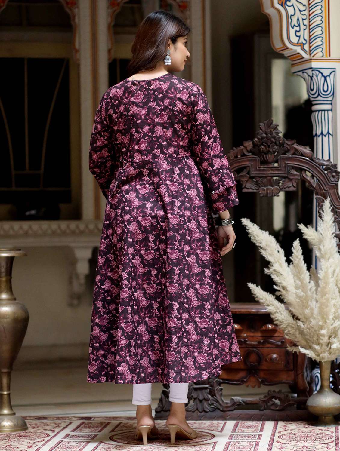 women floral printed long sleeve anarkali kurta - 22285507 -  Standard Image - 3