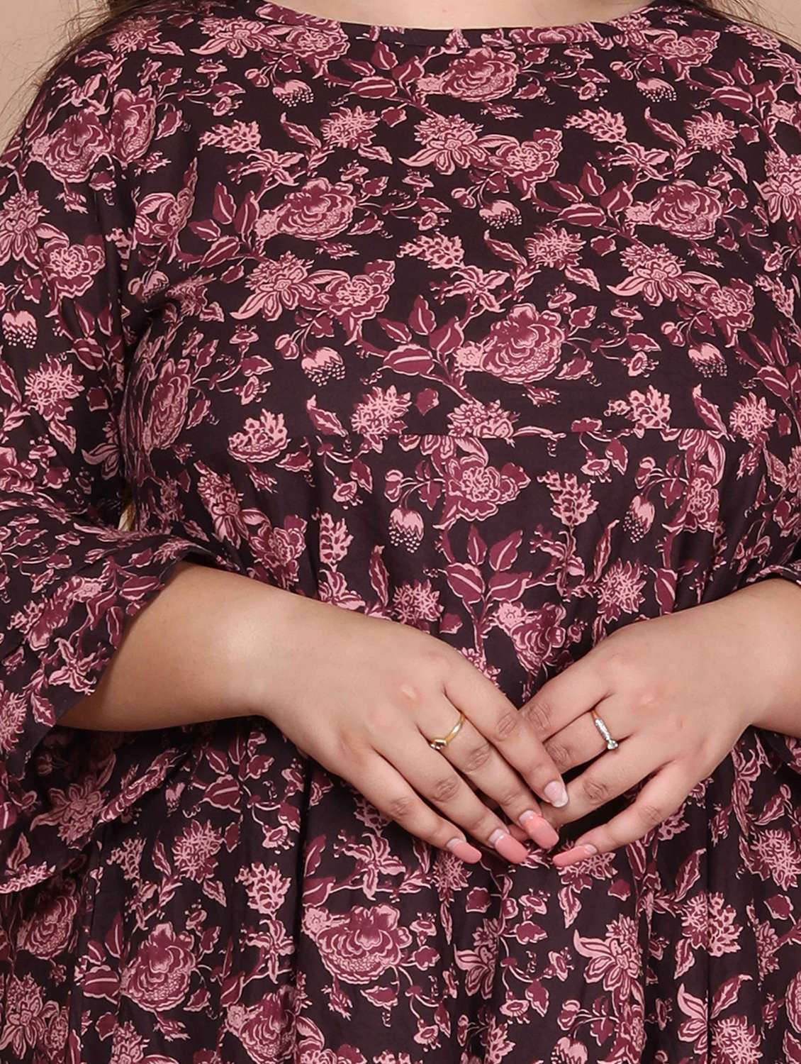 women printed three quarter sleeve anarkali kurta - 22285531 -  Standard Image - 5