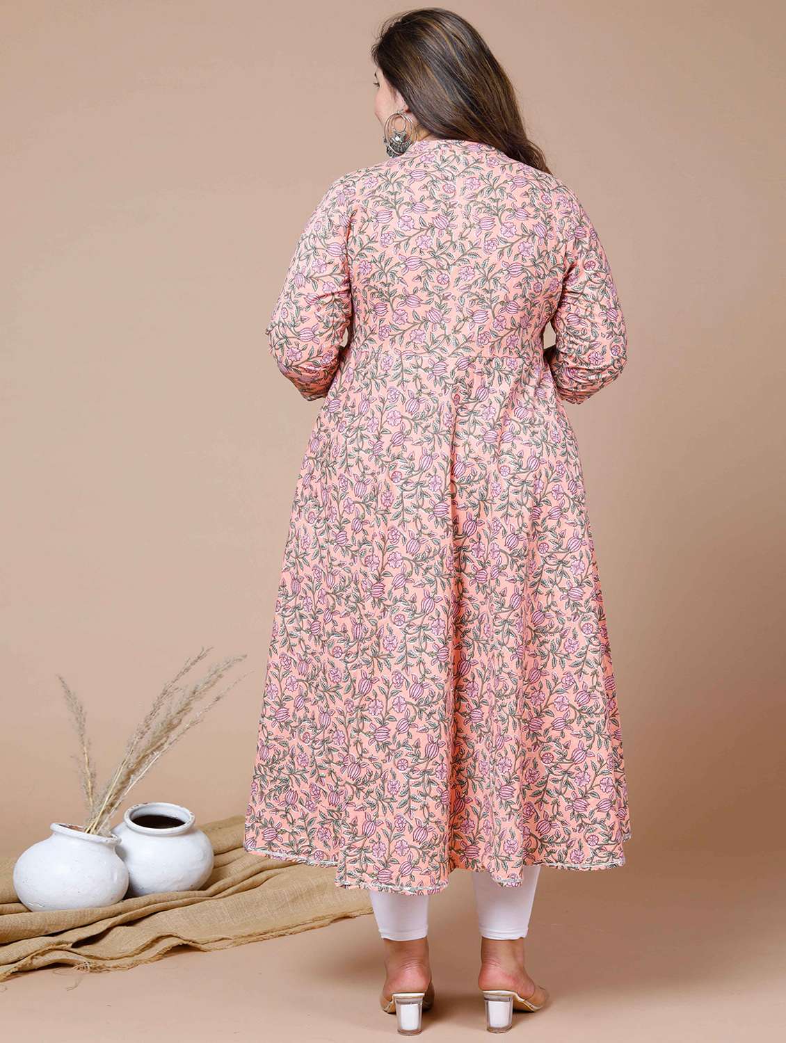 women printed three quarter sleeve anarkali kurta - 22285532 -  Standard Image - 3