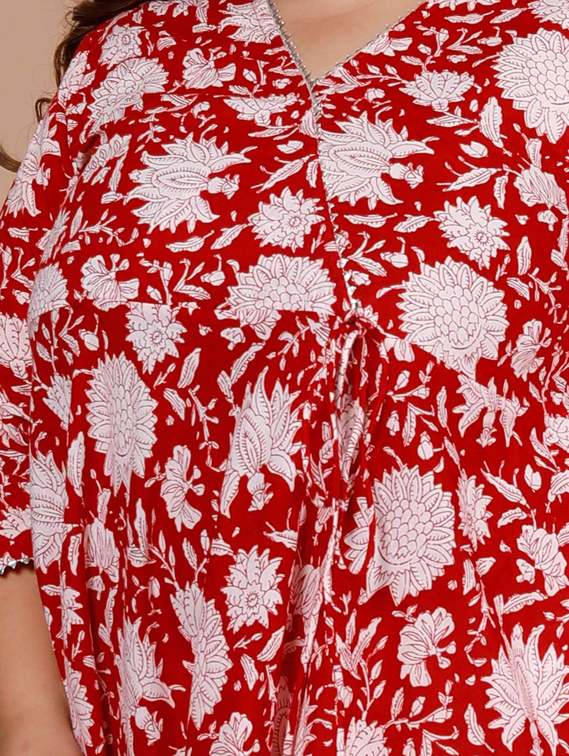 women printed three quarter sleeve anarkali kurta - 22285539 -  Standard Image - 5