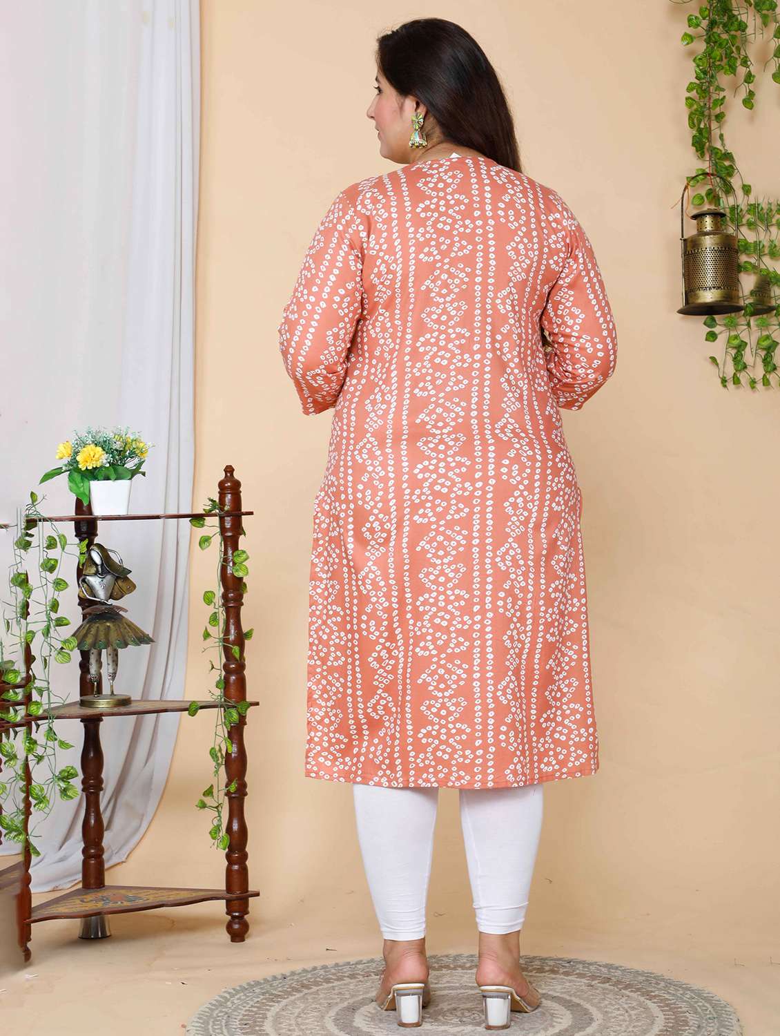 women printed three quarter sleeve straight kurta - 22285564 -  Standard Image - 3