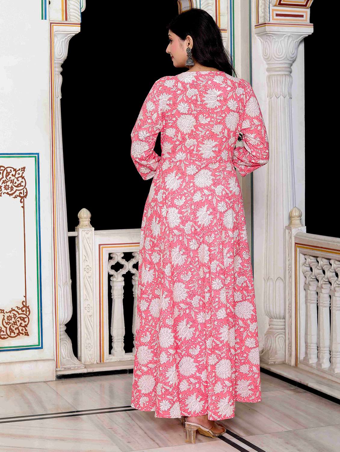 women printed three quarter sleeve kurta with dupatta set - 22285594 -  Standard Image - 3