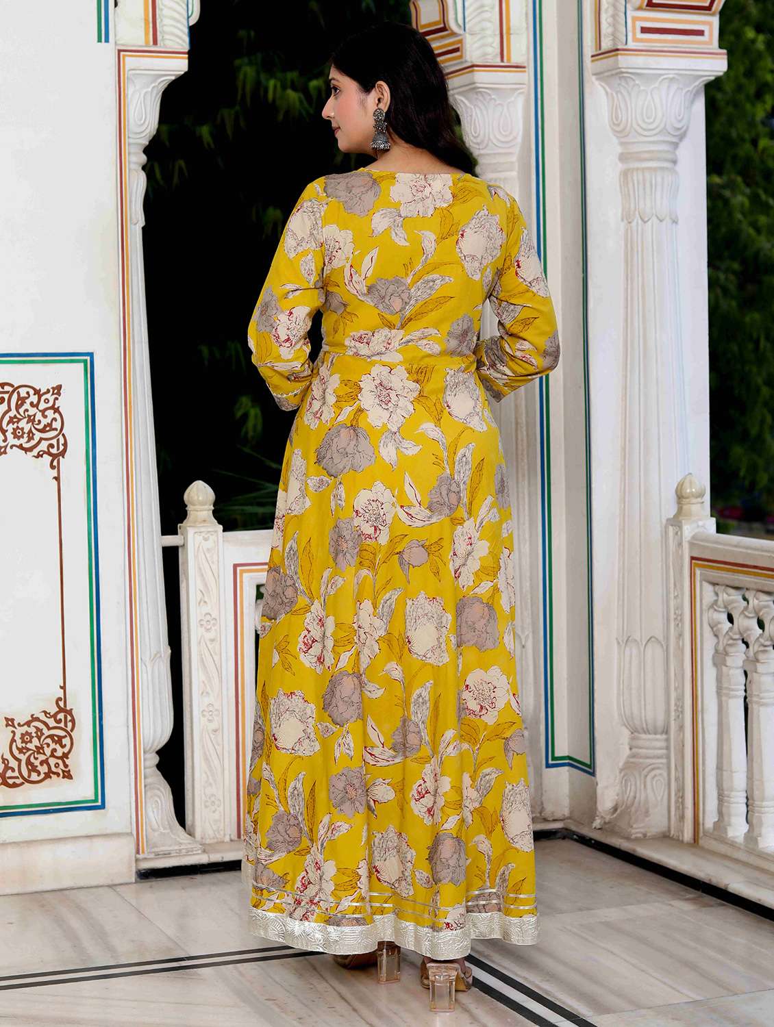 women printed three quarter sleeve kurta with dupatta set - 22285598 -  Standard Image - 3