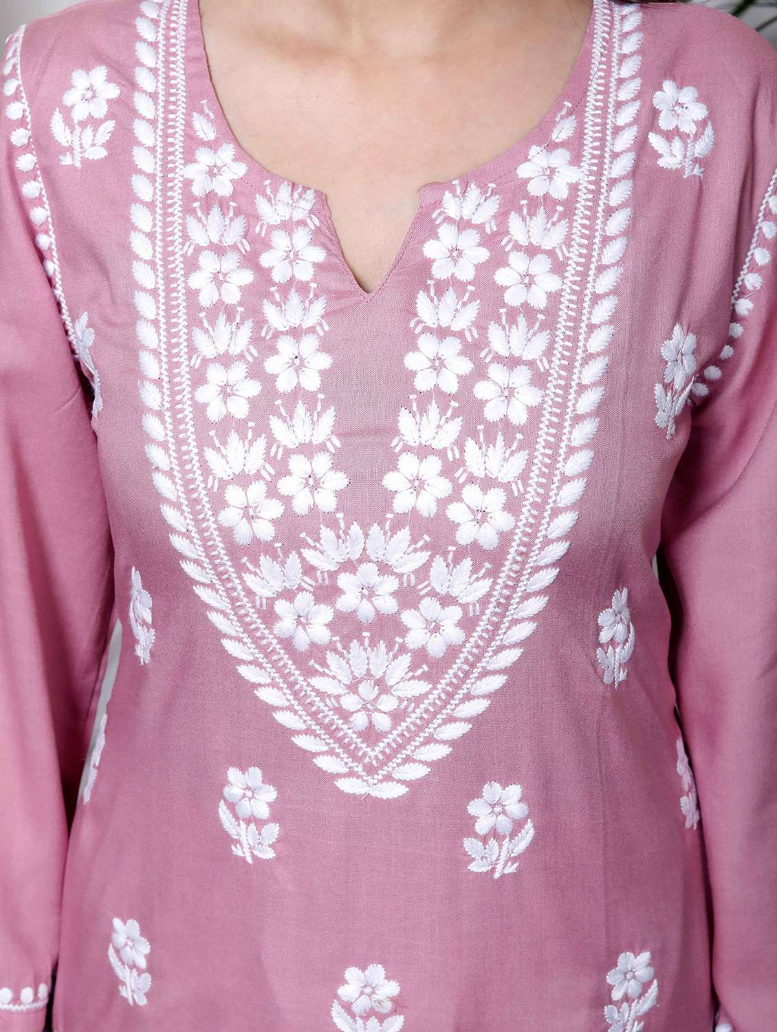 women solid with work long sleeve kurta pant set - 22285692 -  Standard Image - 5