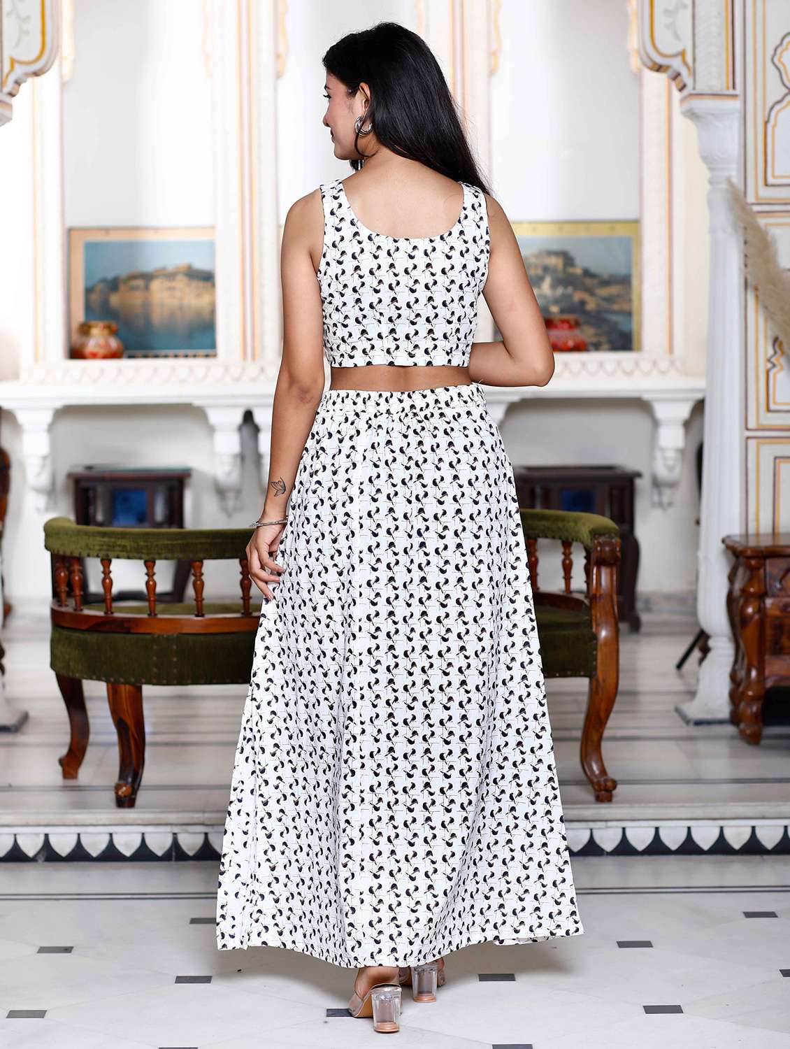 women printed top and skirt co-ord set - 22285709 -  Standard Image - 3