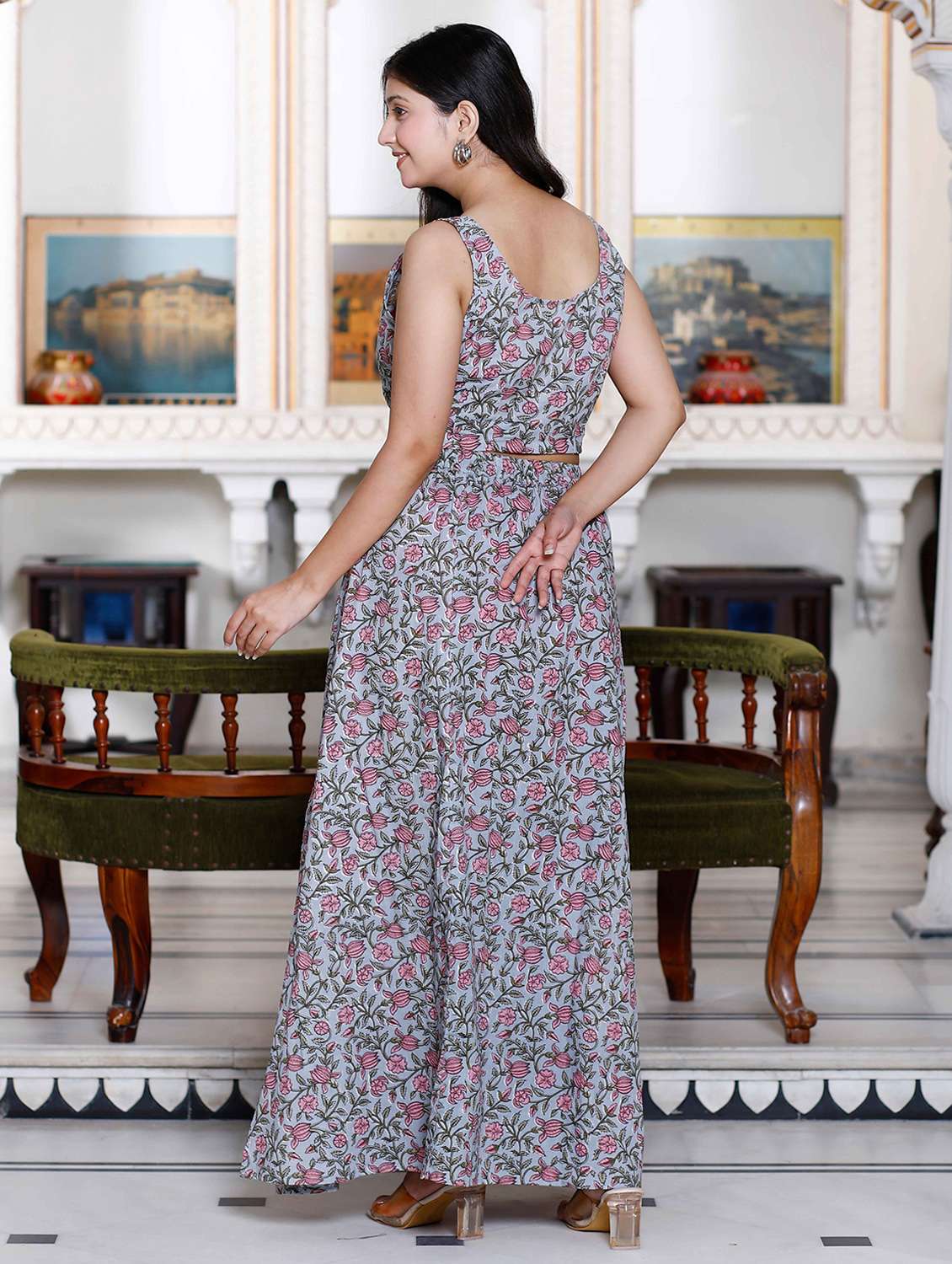 women printed top and skirt co-ord set - 22285711 -  Standard Image - 3
