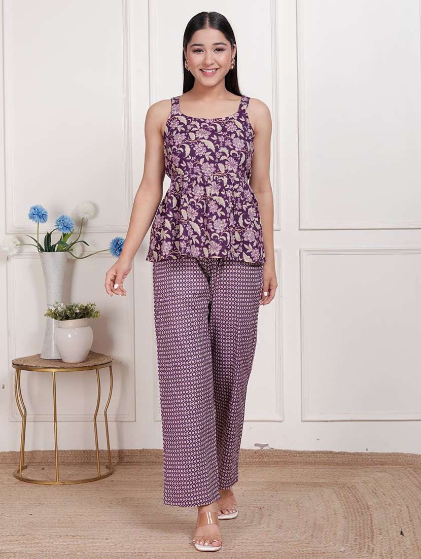 women printed top and trouser co-ord set