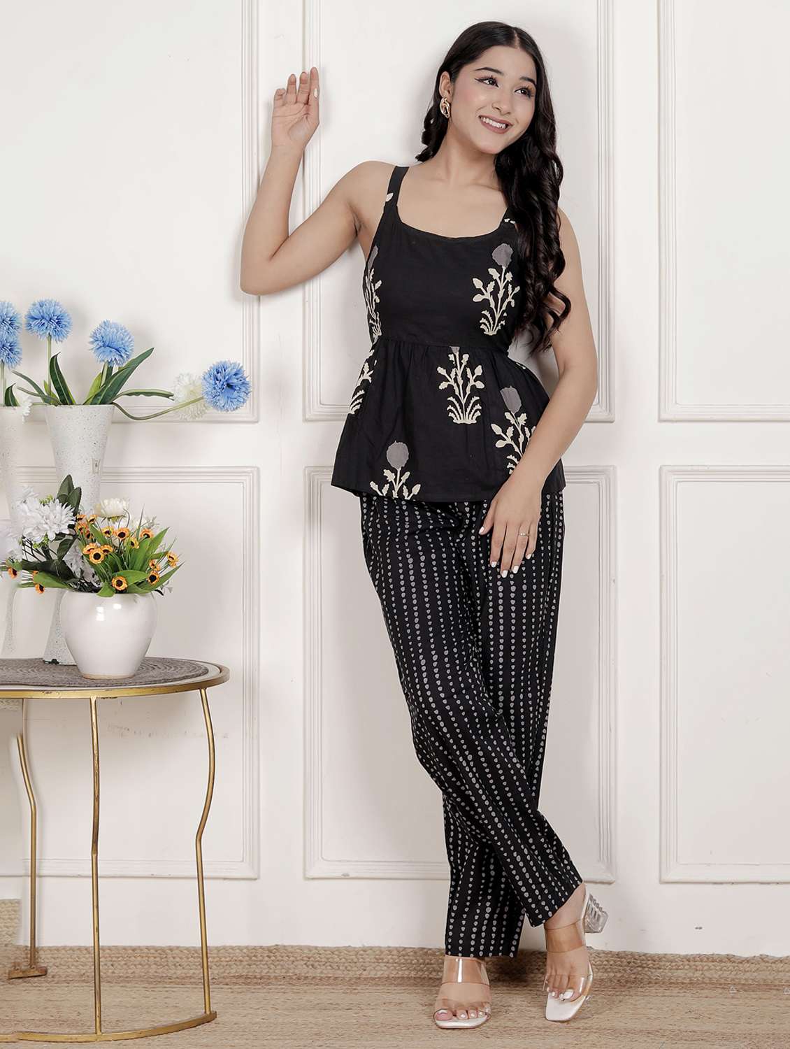 women printed top and trouser co-ord set - 22285720 -  Standard Image - 3