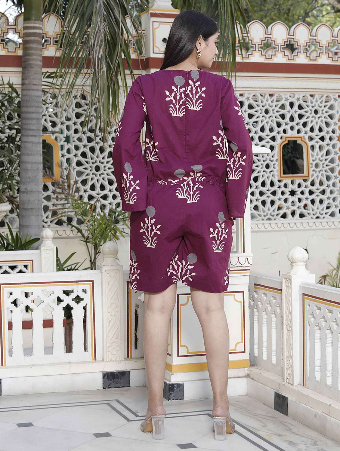 women floral print bell sleeve romper - 22285736 -  Standard Image - 3