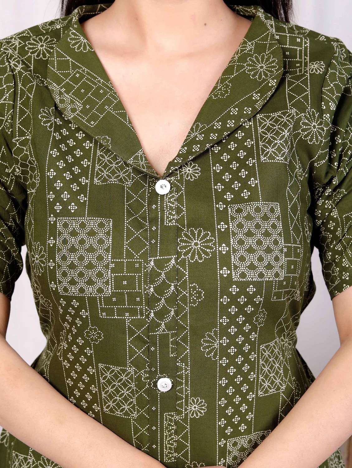 women printed puff sleeve a-line dress - 22285755 -  Standard Image - 5