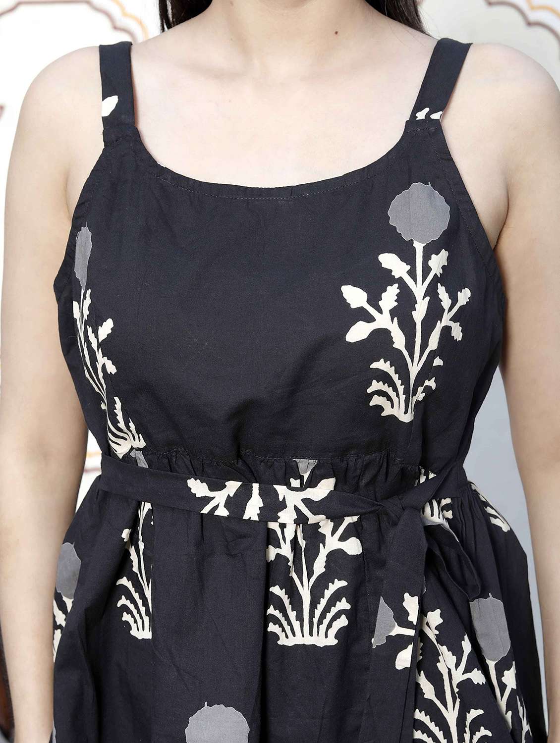 women printed shoulder strap peplum top - 22285756 -  Standard Image - 5