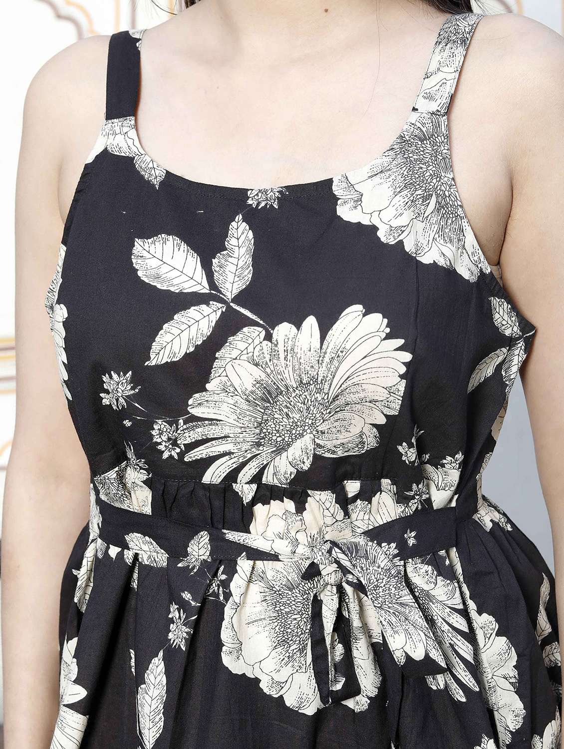 women printed shoulder strap peplum top - 22285759 -  Standard Image - 5