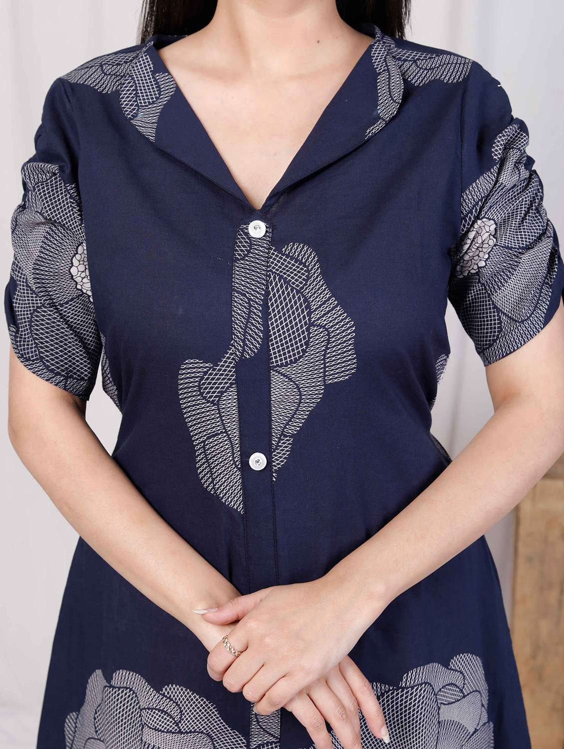 women printed puff sleeve a-line dress - 22285760 -  Standard Image - 5