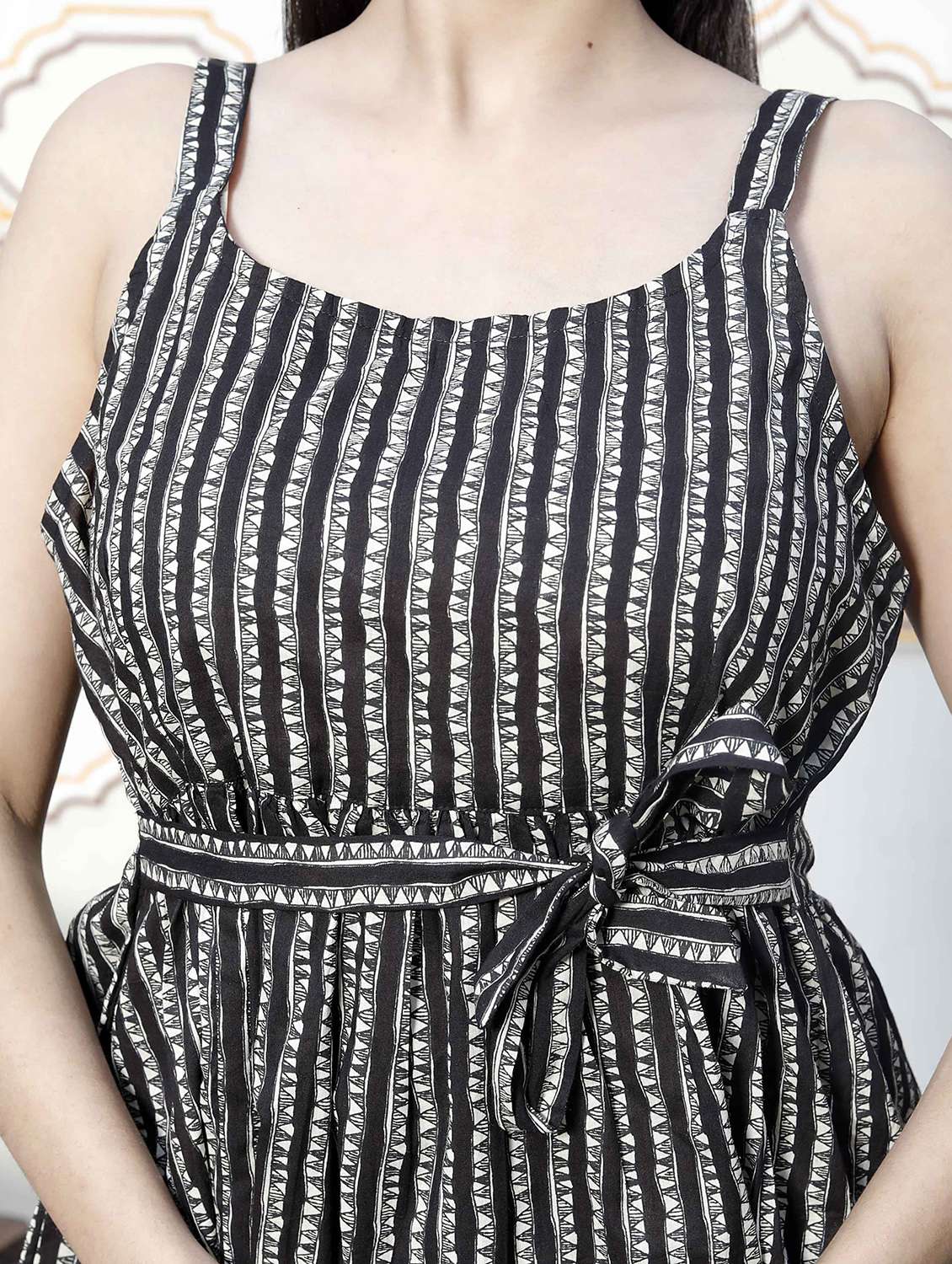 women printed shoulder strap peplum top - 22285761 -  Standard Image - 5