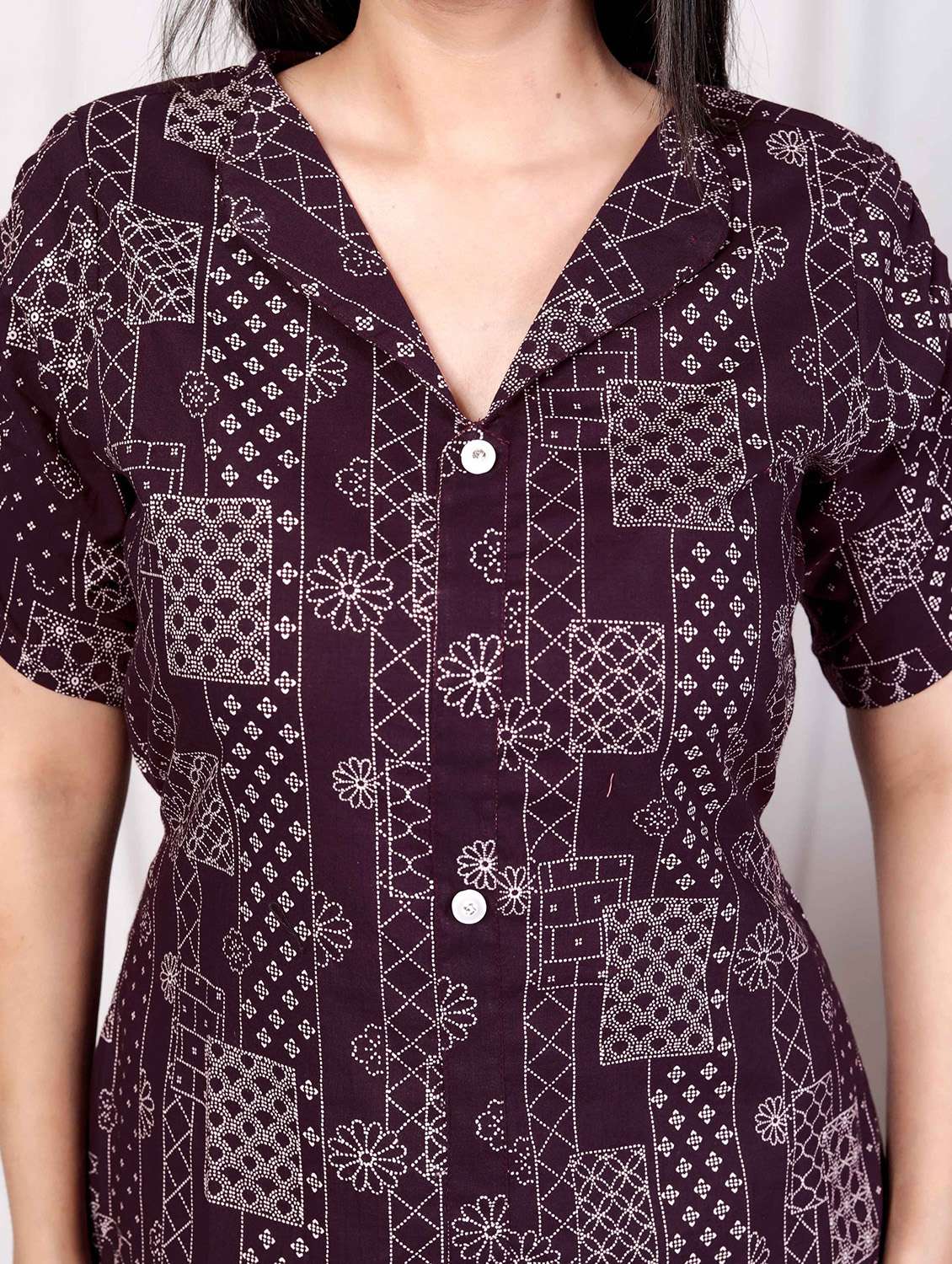 women printed puff sleeve a-line dress - 22285763 -  Standard Image - 5