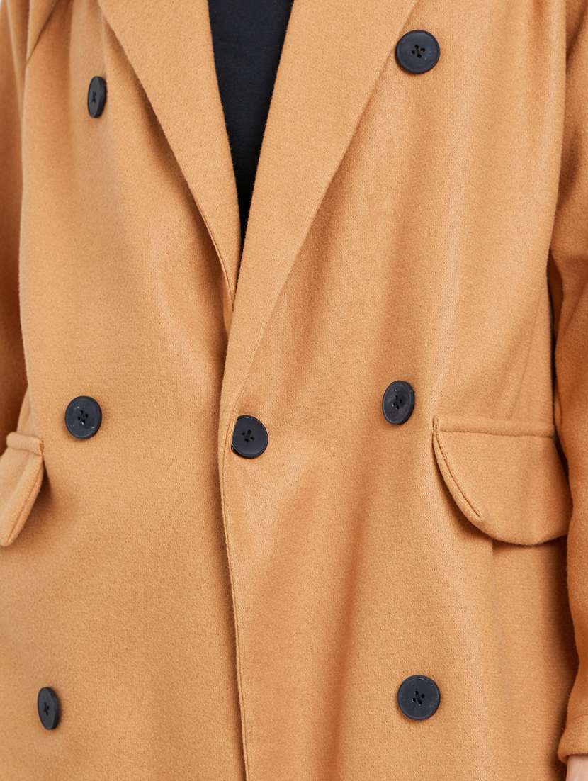 women solid long sleeve trench coat - 22285782 -  Standard Image - 3