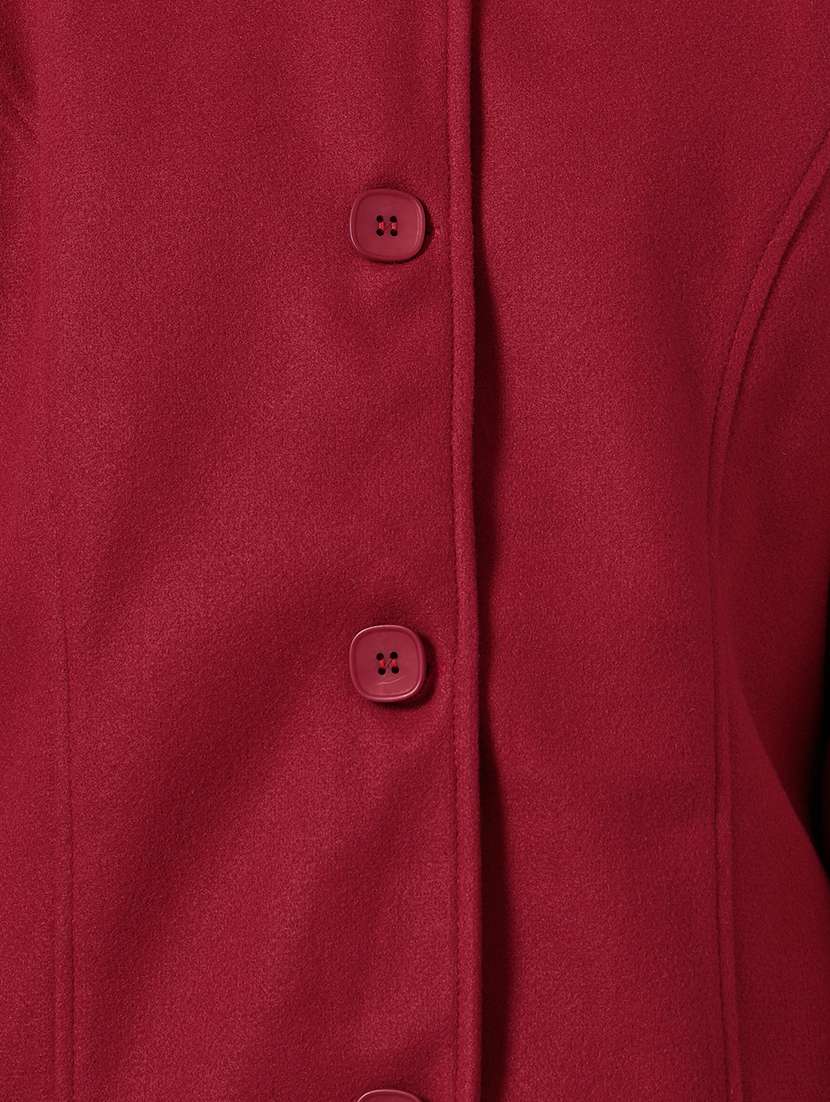 women solid long sleeve trench coat - 22285787 -  Standard Image - 3