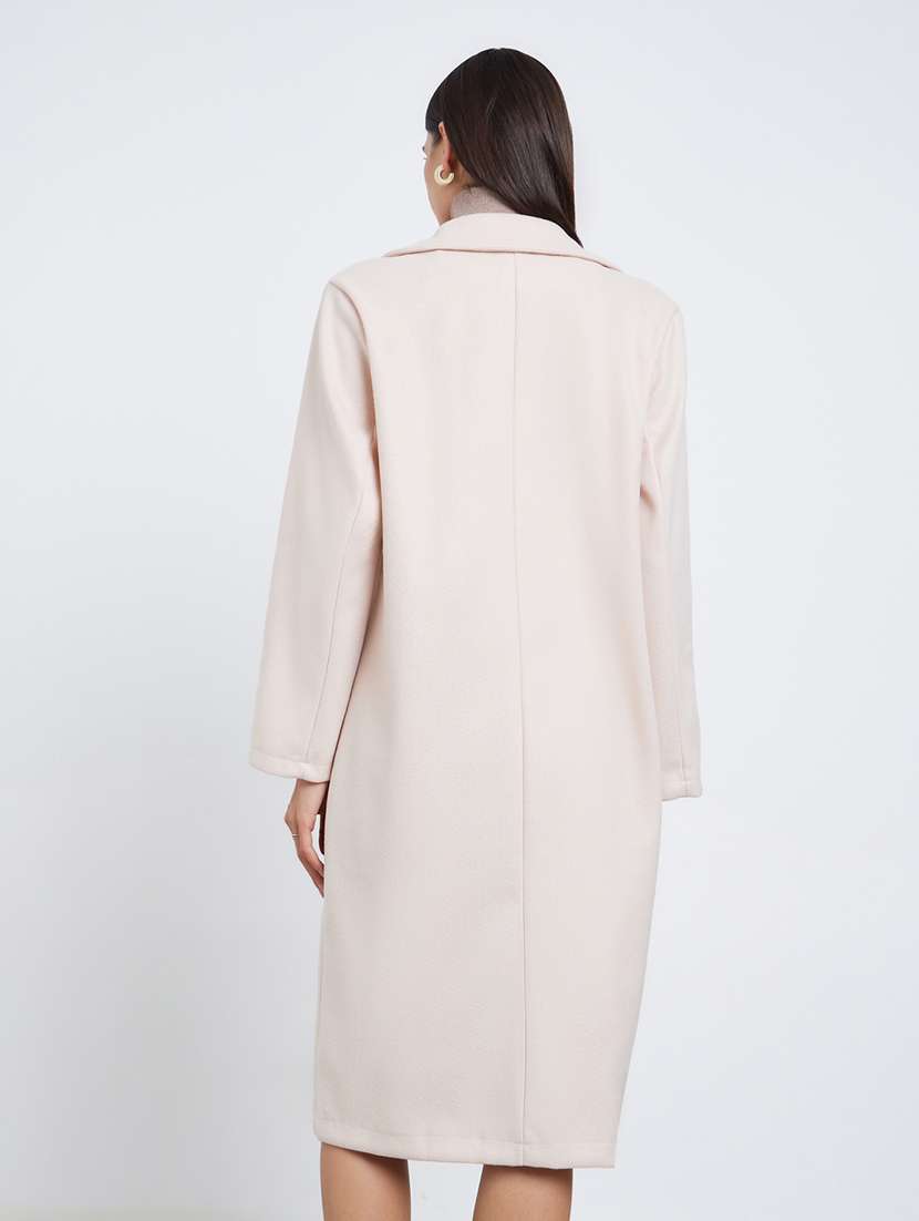 women solid long sleeve trench coat - 22285795 -  Standard Image - 3