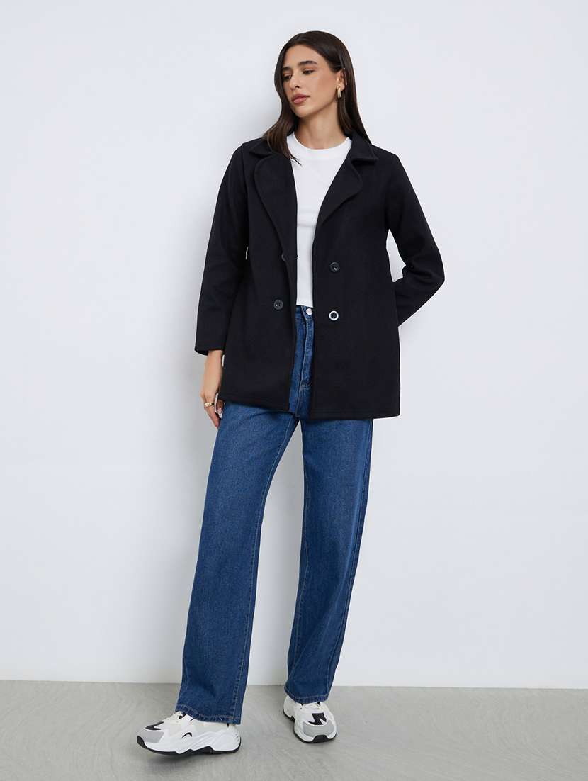 women solid long sleeve trench coat - 22285802 -  Standard Image - 3