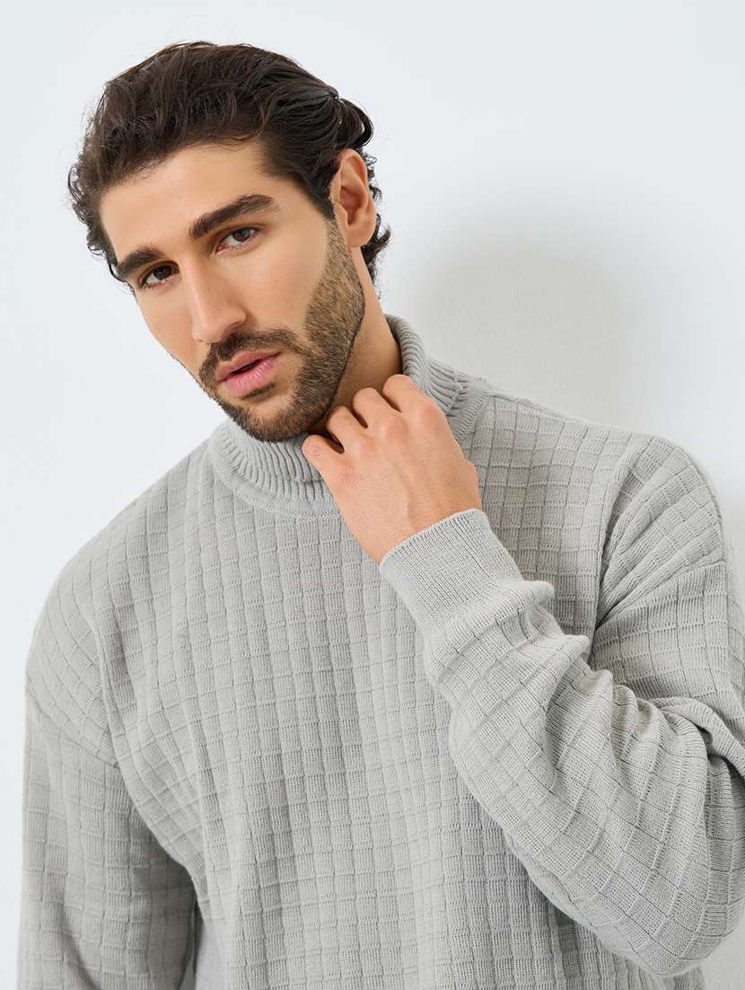 men self design long sleeve loose fit pullover  - 22285829 -  Standard Image - 3