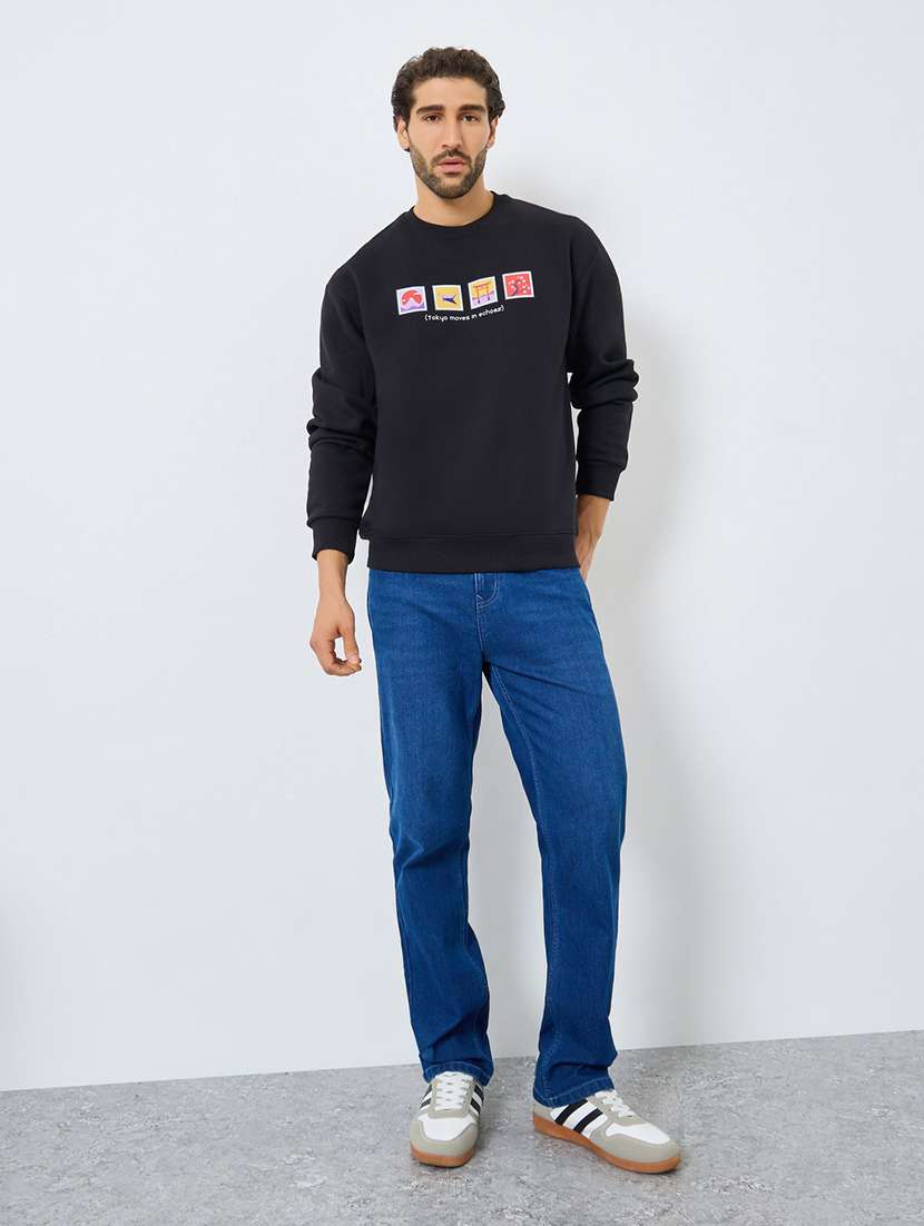 men printed long sleeve oversized sweatshirt - 22285835 -  Standard Image - 3