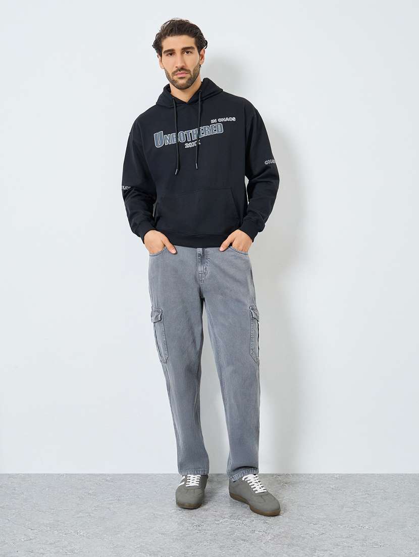 men typographic long sleeve oversized sweatshirt - 22285842 -  Standard Image - 3