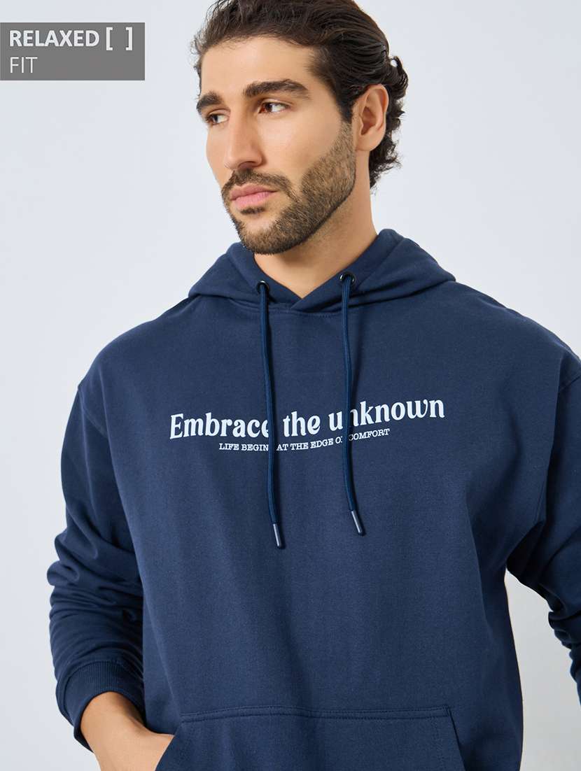 men typographic long sleeve oversized sweatshirt