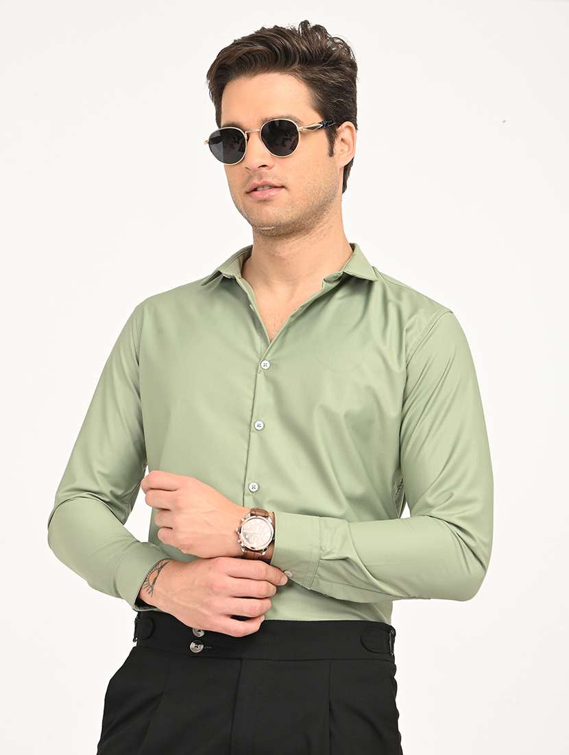 men solid long sleeve regular fit formal shirt