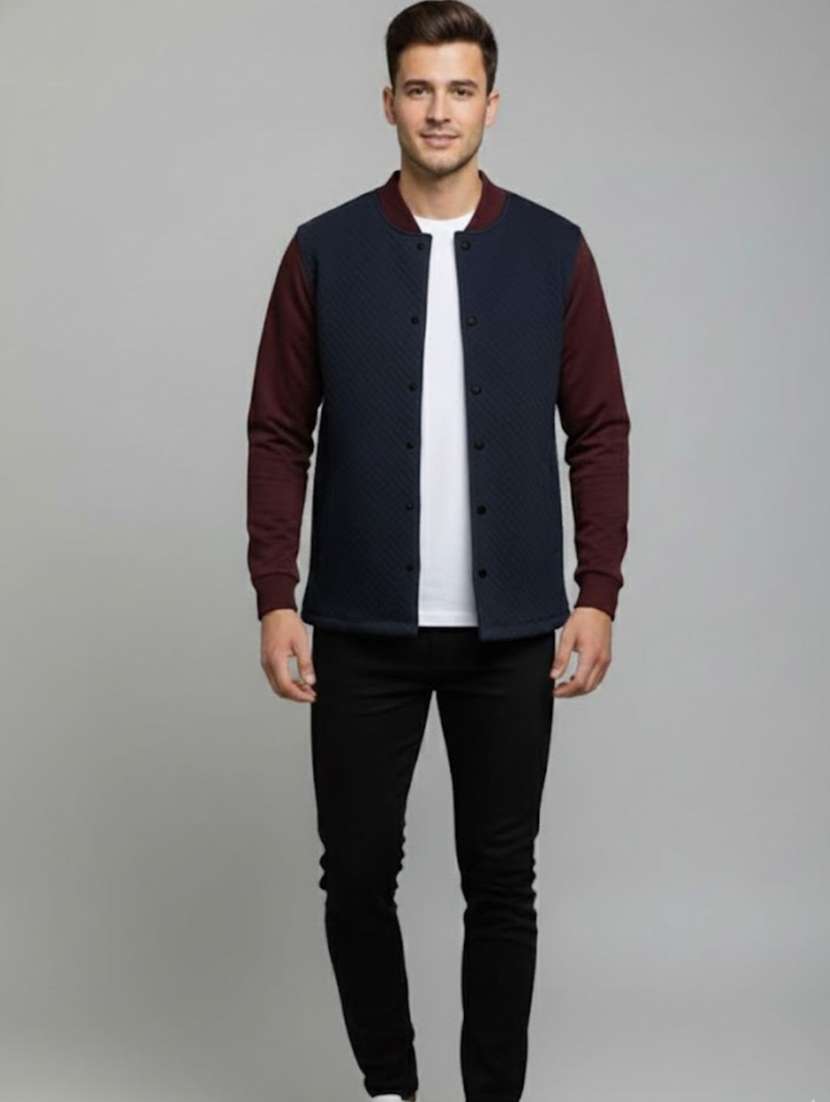 men color blocked long sleeve bomber jacket - 22285877 -  Standard Image - 3