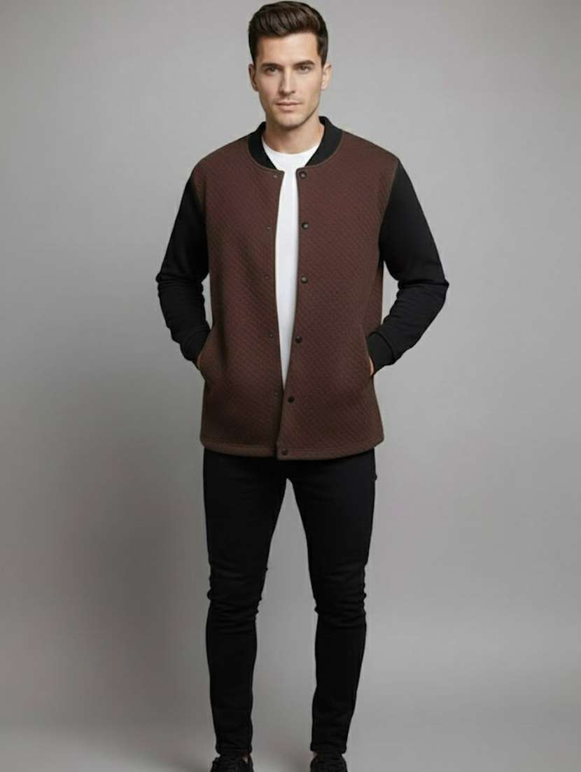 men color blocked long sleeve bomber jacket - 22285878 -  Standard Image - 3