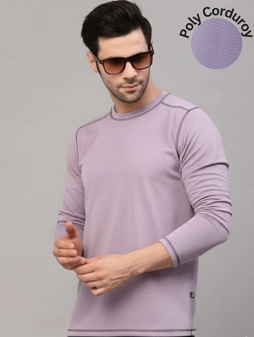men solid long sleeve slim fit t-tshirt
