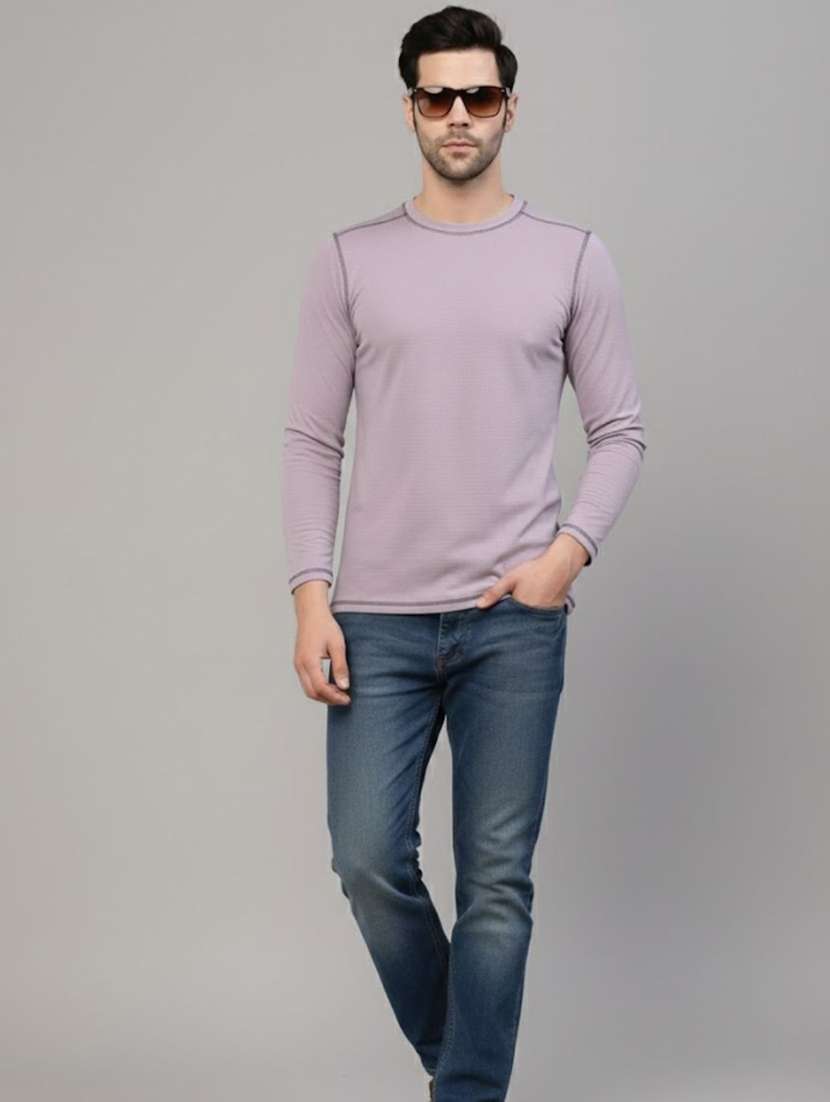 men solid long sleeve slim fit t-tshirt - 22285886 -  Standard Image - 3