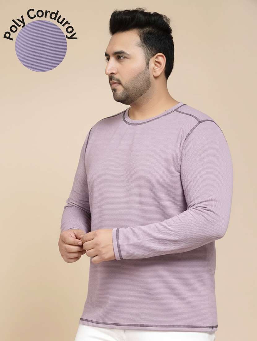 men solid round neck long sleeve t-shirt
