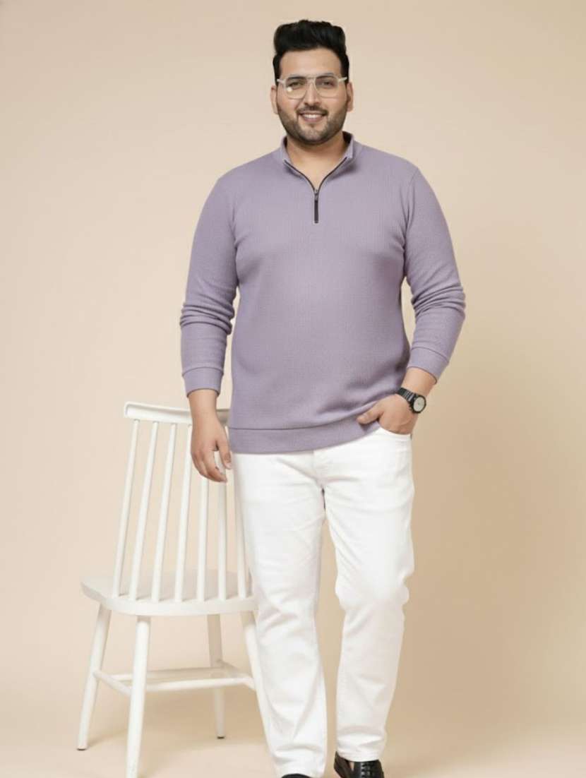 men solid stand collar long sleeve t-shirt - 22285894 -  Standard Image - 3