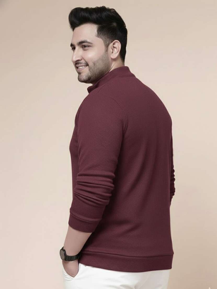 men solid stand collar long sleeve t-shirtc - 22285896 -  Standard Image - 3