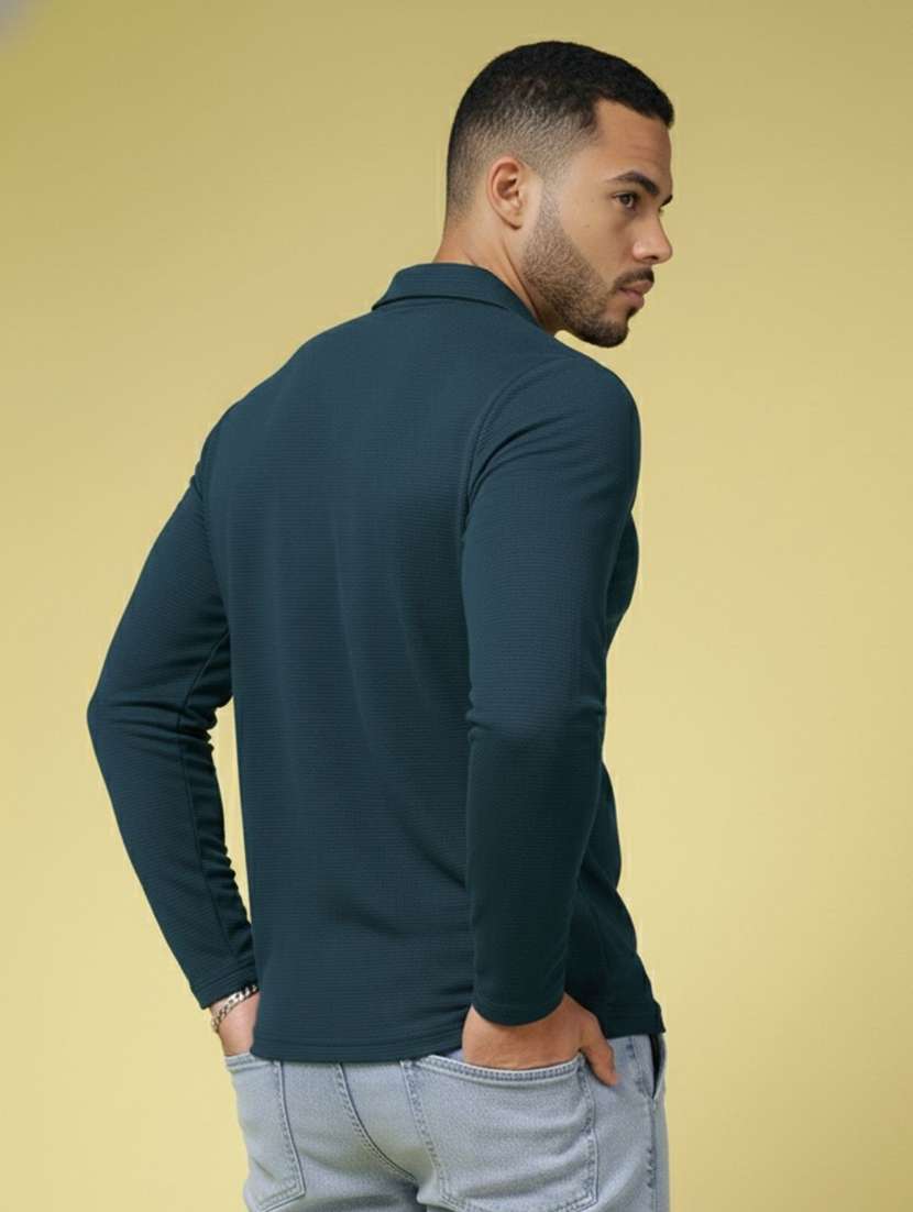 men solid round sleeve polo t-shirt - 22285901 -  Standard Image - 3