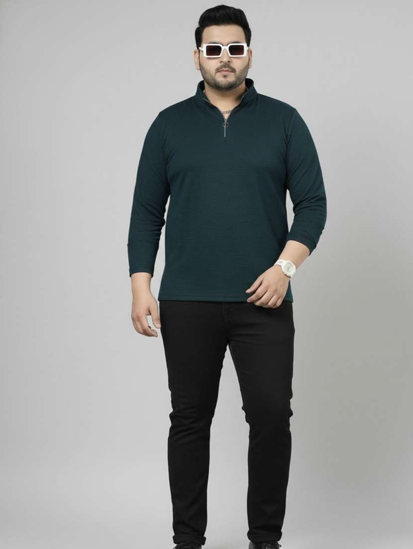 men solid stand collar long sleeve t-shirt - 22285902 -  Standard Image - 3