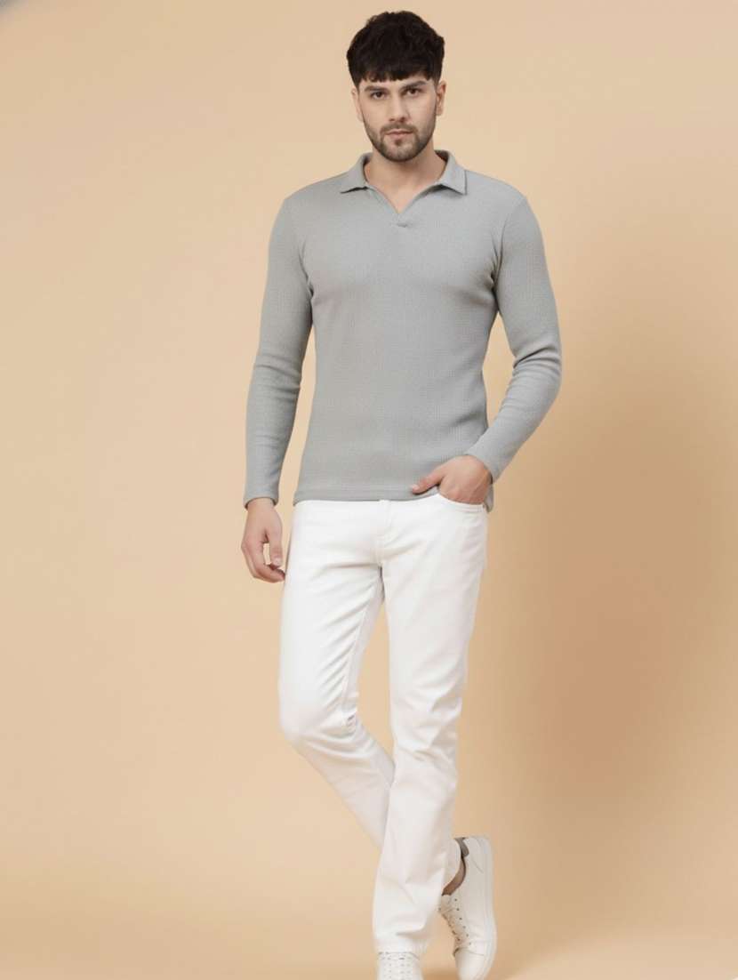 men solid round sleeve polo t-shirt - 22285903 -  Standard Image - 3